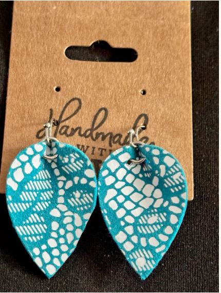 Bohemian Teal Lace; Faux Leather