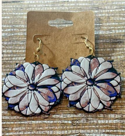 Colorful Flowers; 3d print Earrings
