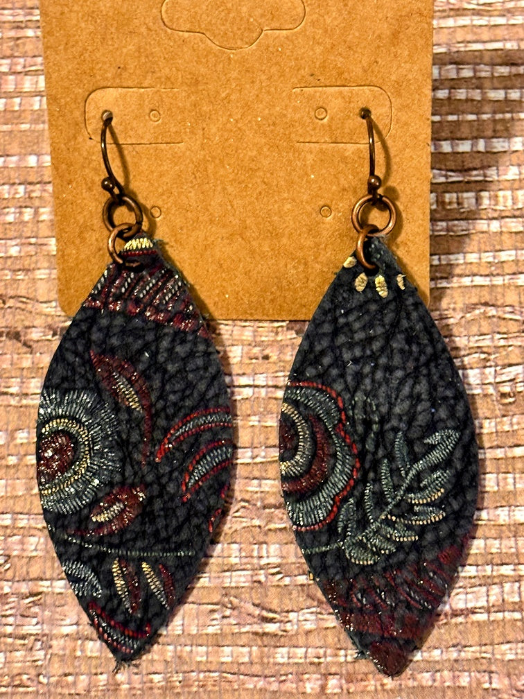 Dark Romance Faux Leather Earrings Dangles