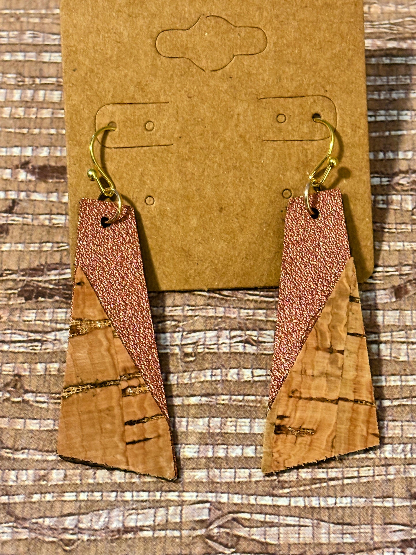 Blush and Bark Faux Leather & Cork Earrings