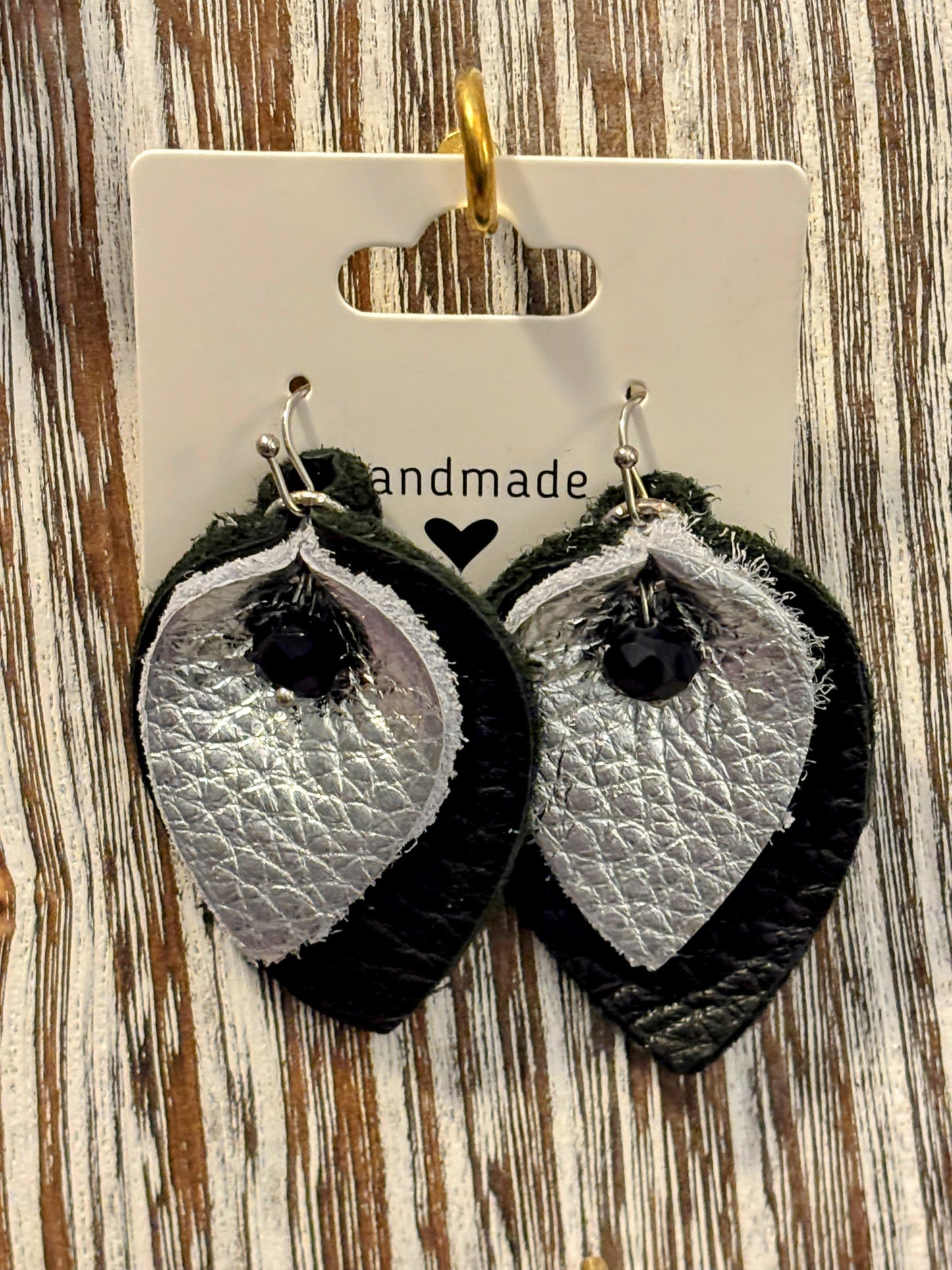 Midnight Glam Faux Leather Earrings