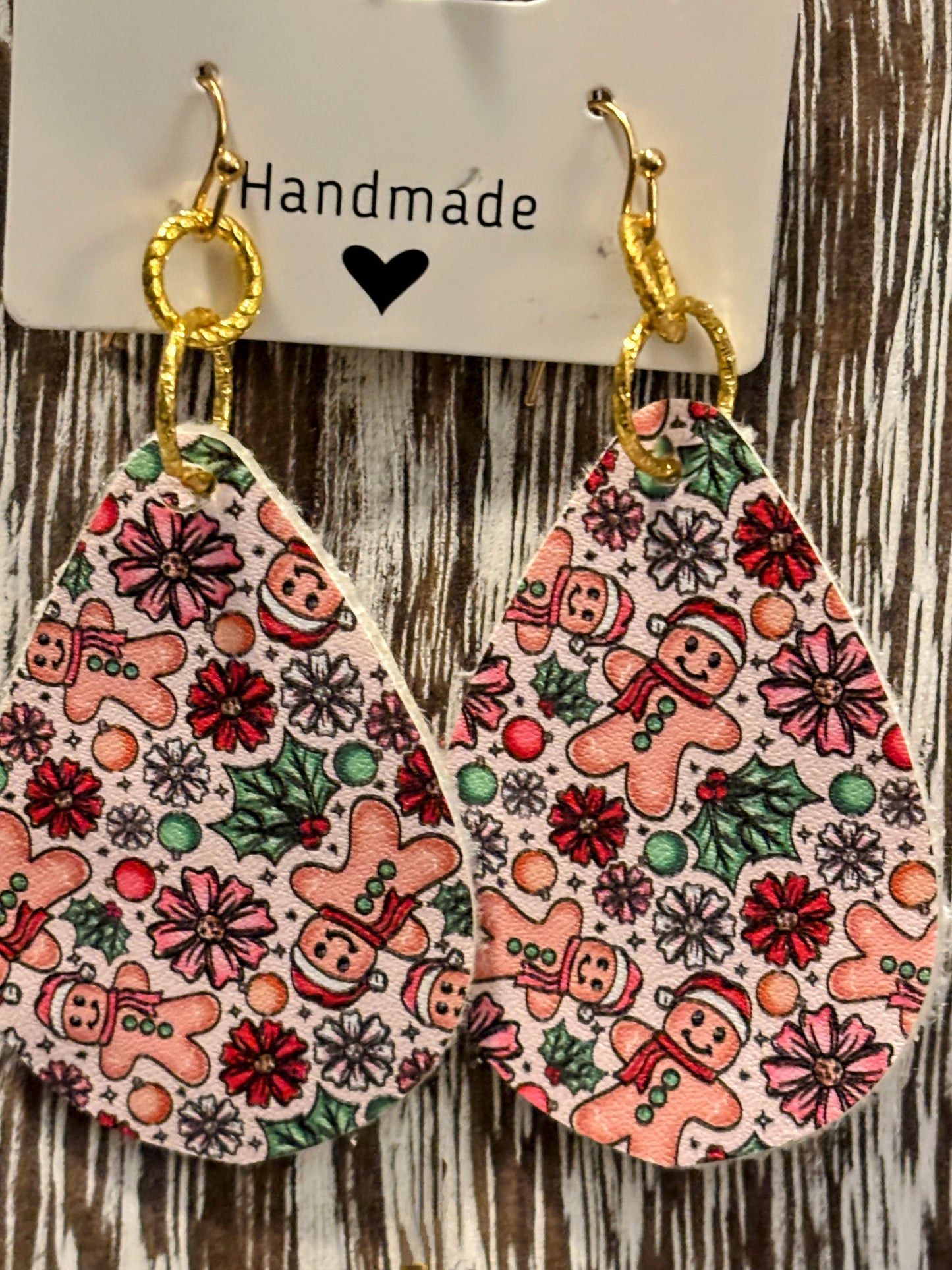 Christmas Cookie Cutie Faux Leather Earrings