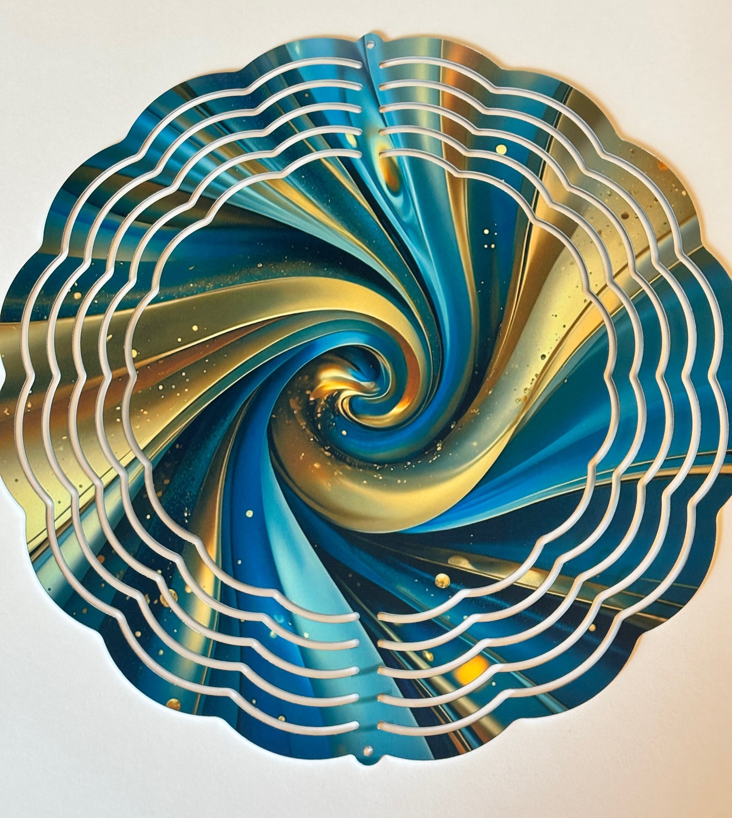 Blue & Gold Marble Wind Spinner