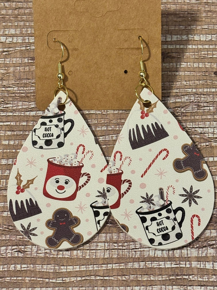 Holiday Treats Dangles; Faux Leather Earrings