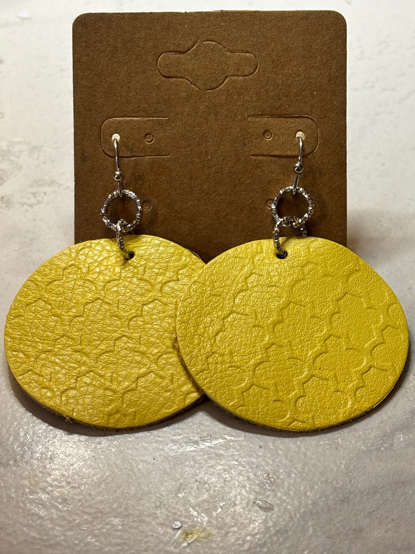 Lemon Drops Faux Leather Earrings