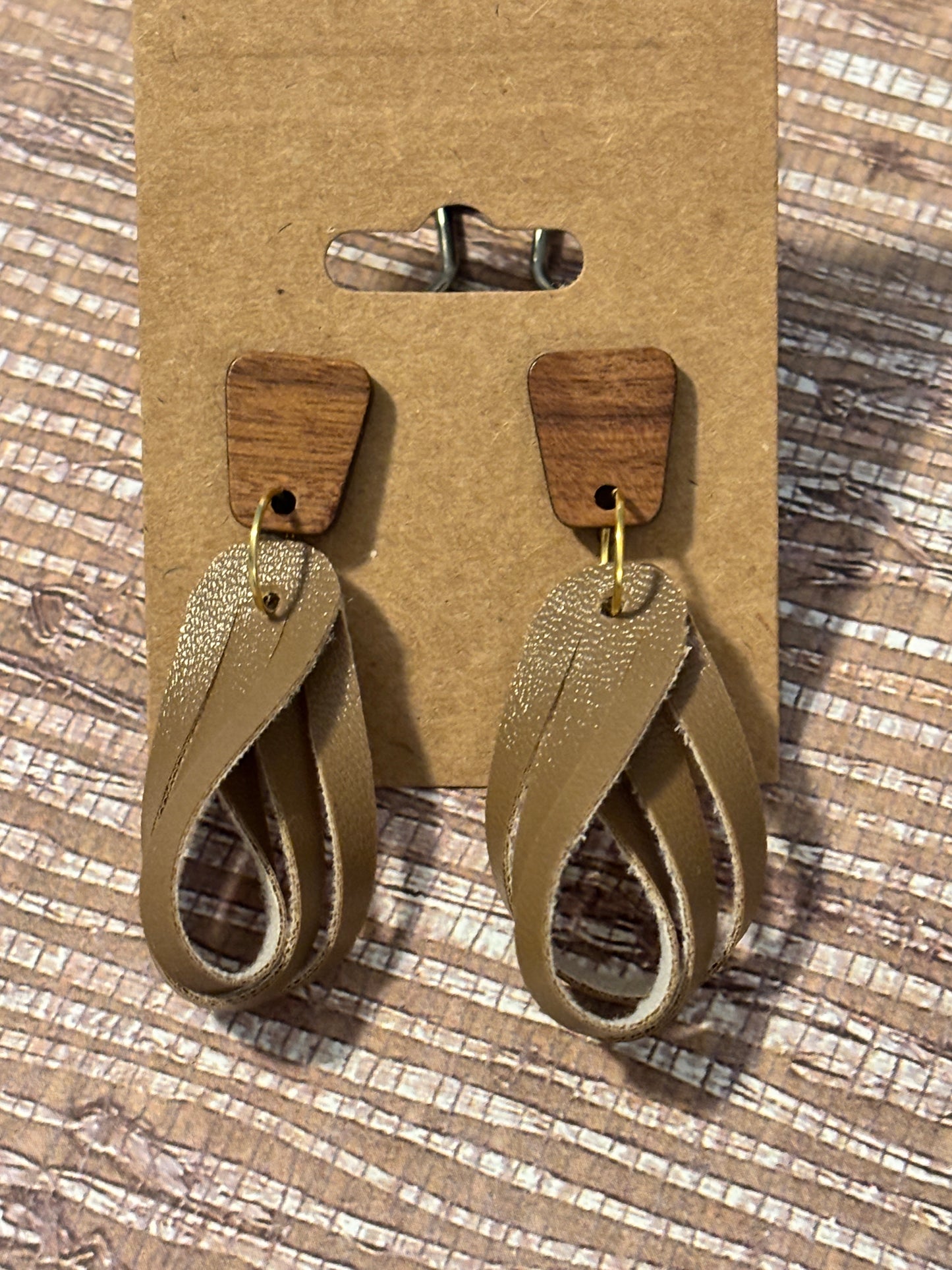 Rustic Twists; Faux Leather Earrings