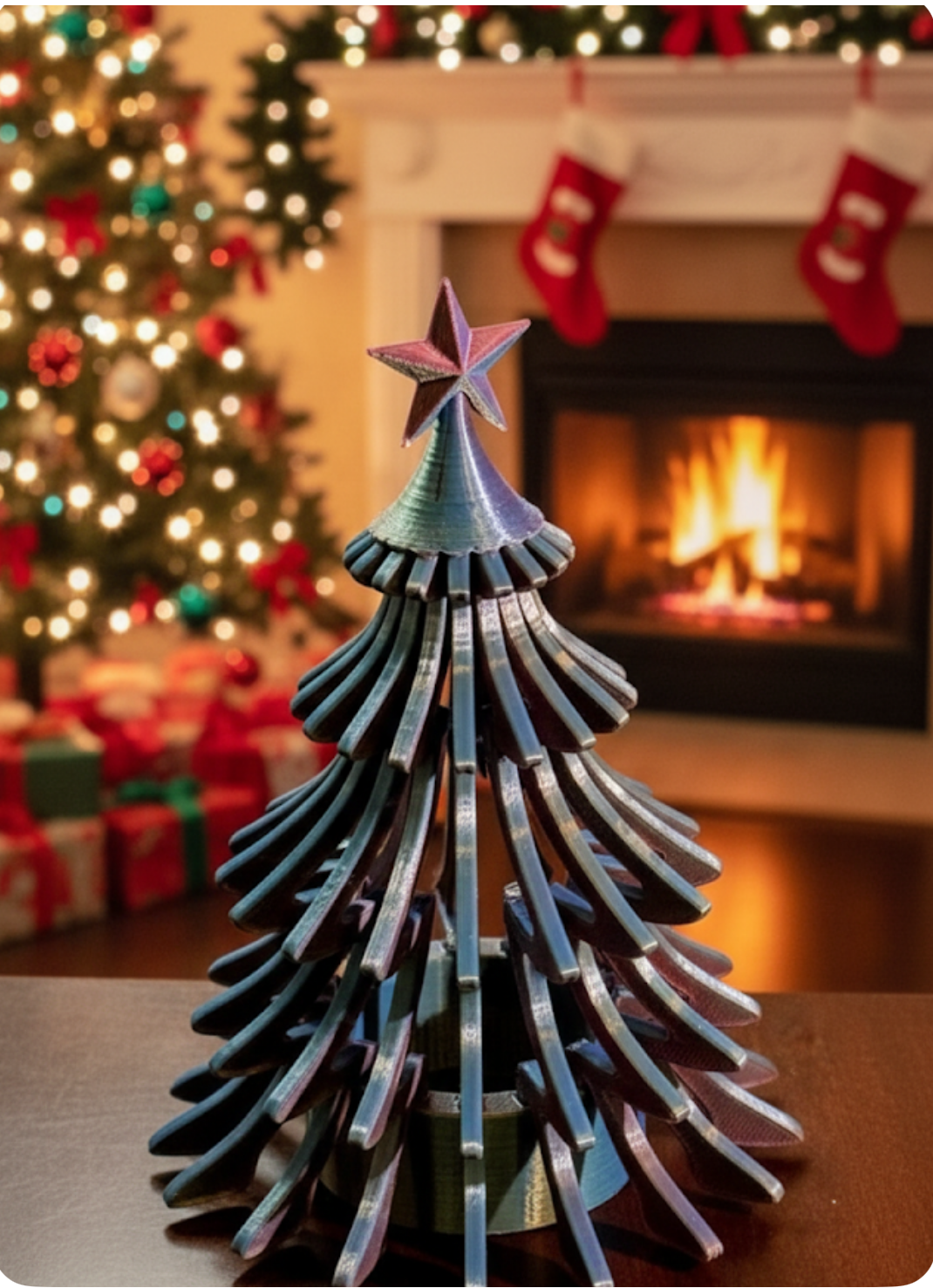 Shimmering Christmas Tree 3d Printed Home Decor