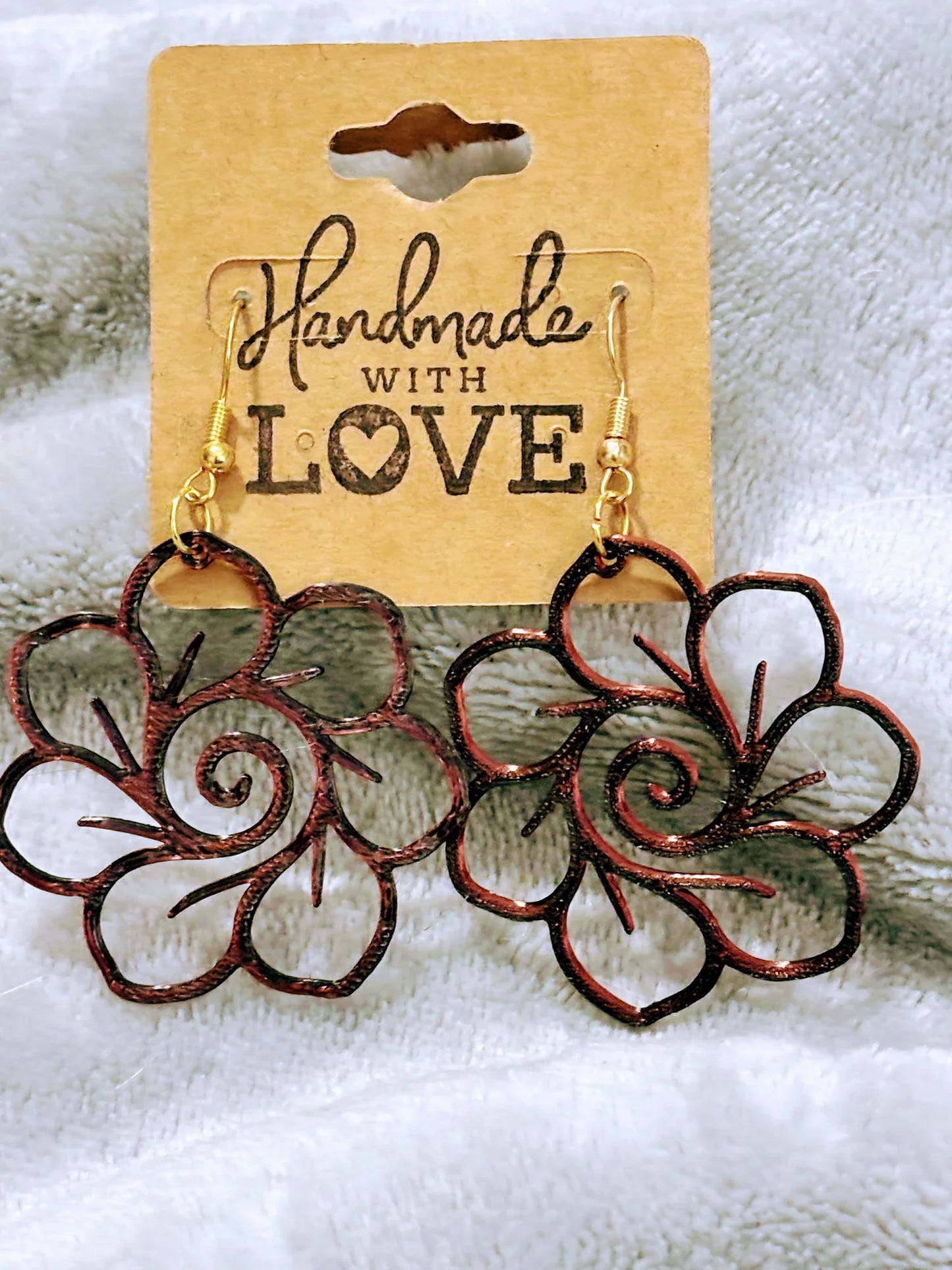 Black Cherry Flowers; 3D print Earrings