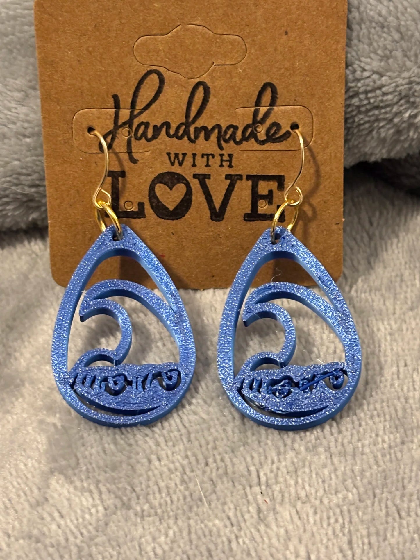 Surfs Up Teardrop 3D print Earrings