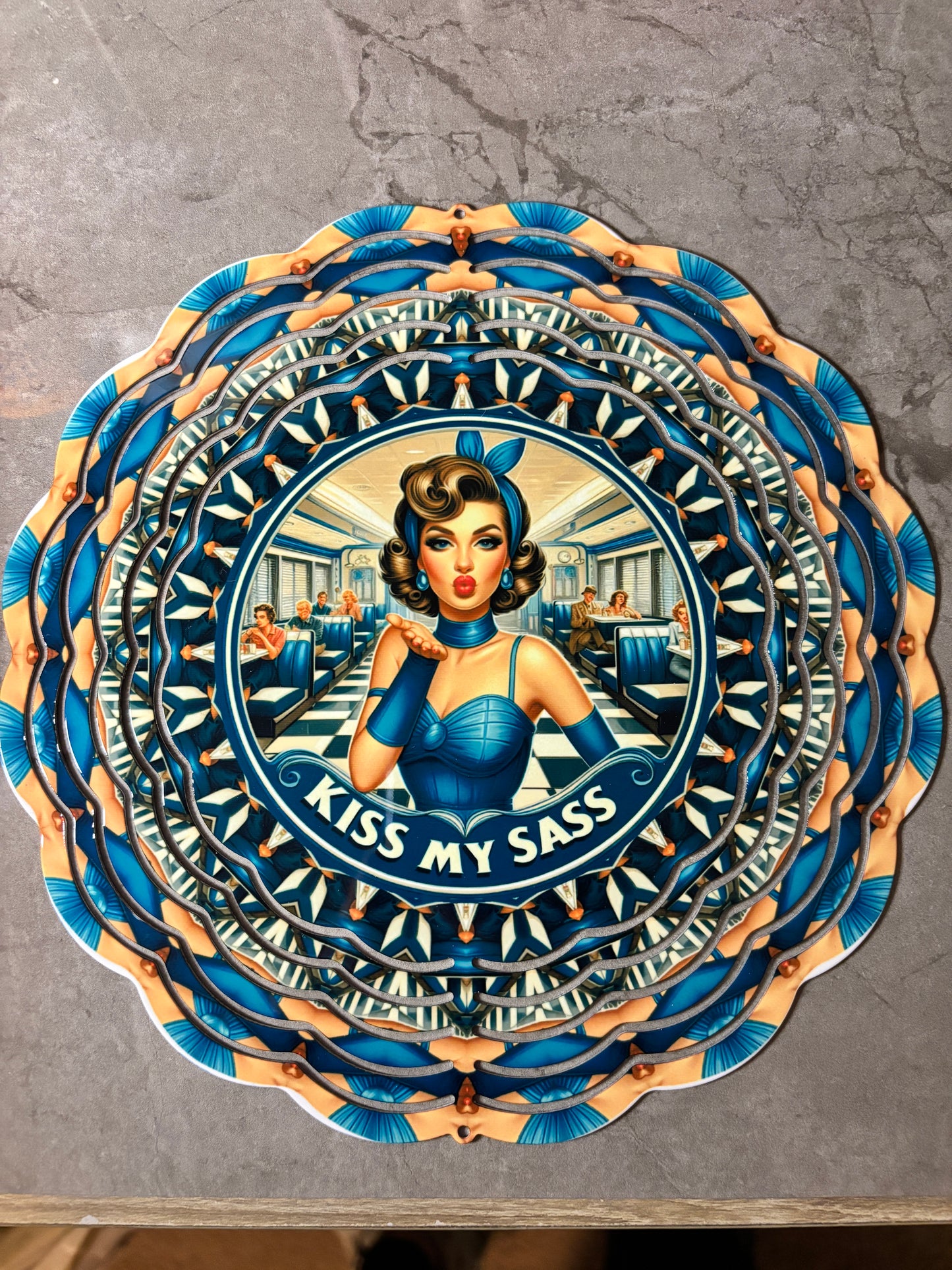 Kiss My Sass 8" Wind Spinner