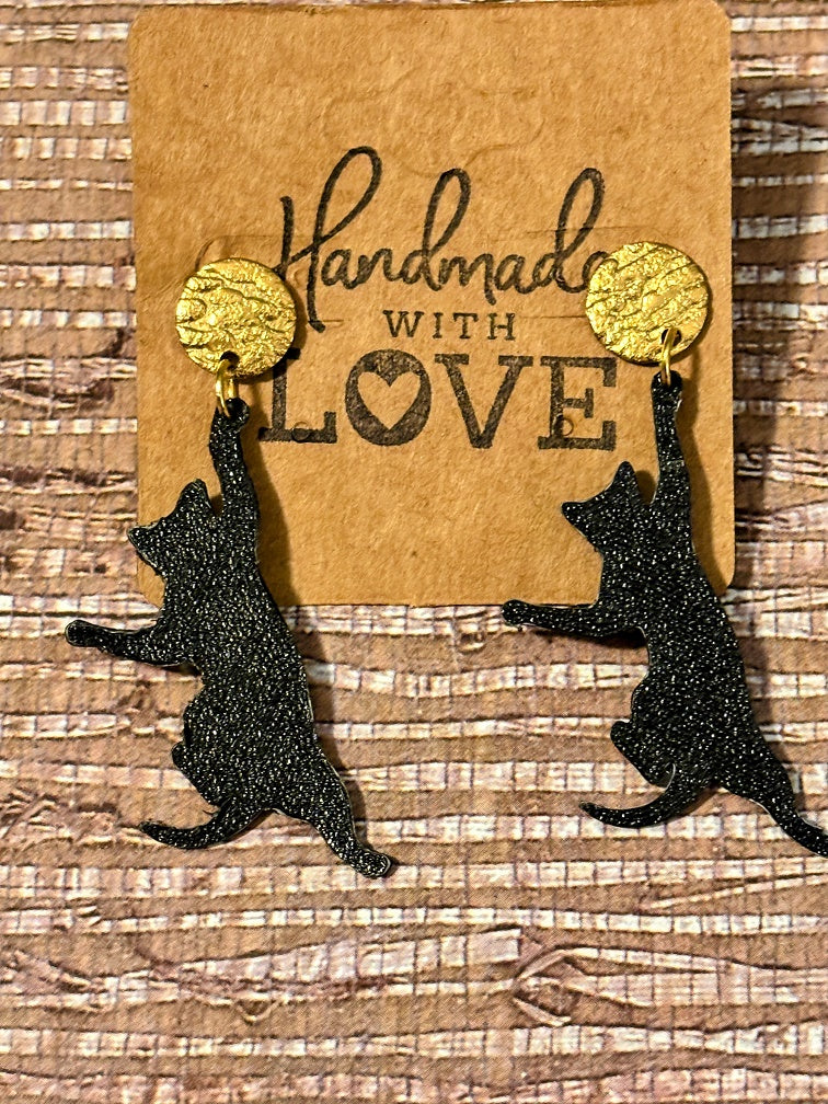 Purrrfectly Playful Cats; 3D print Earrings