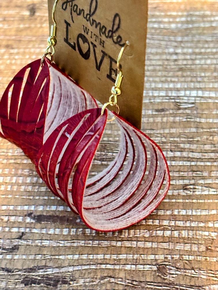 Cabaret Cut; Faux Leather Dangles