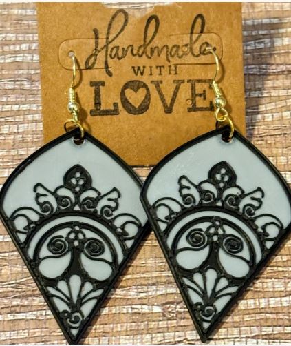 Victorian Filigree Kite 3D Earrings