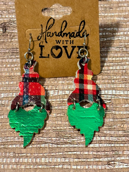 Gnomes; Faux Leather Earrings