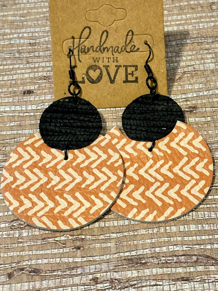 Autumn Sunset Faux Leather Earrings