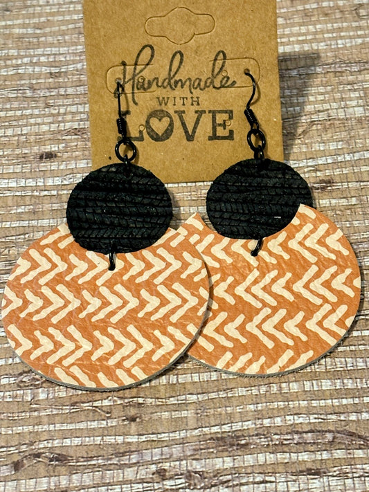 Autumn Sunset Faux Leather Earrings