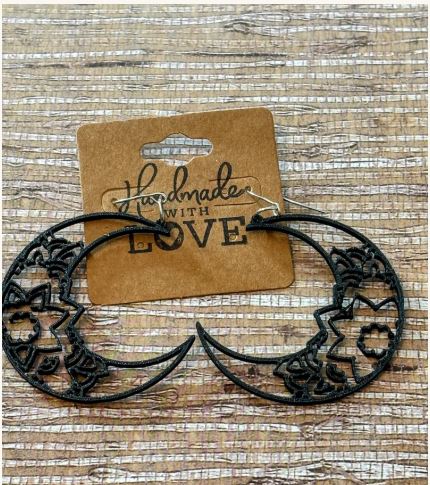 Crescent Moon; 3d Print Earrings