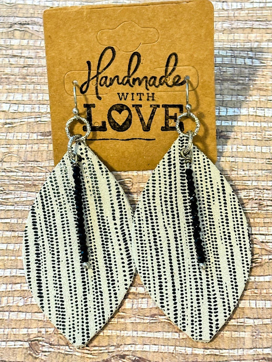 Desert Rain; Faux Leather Earrings