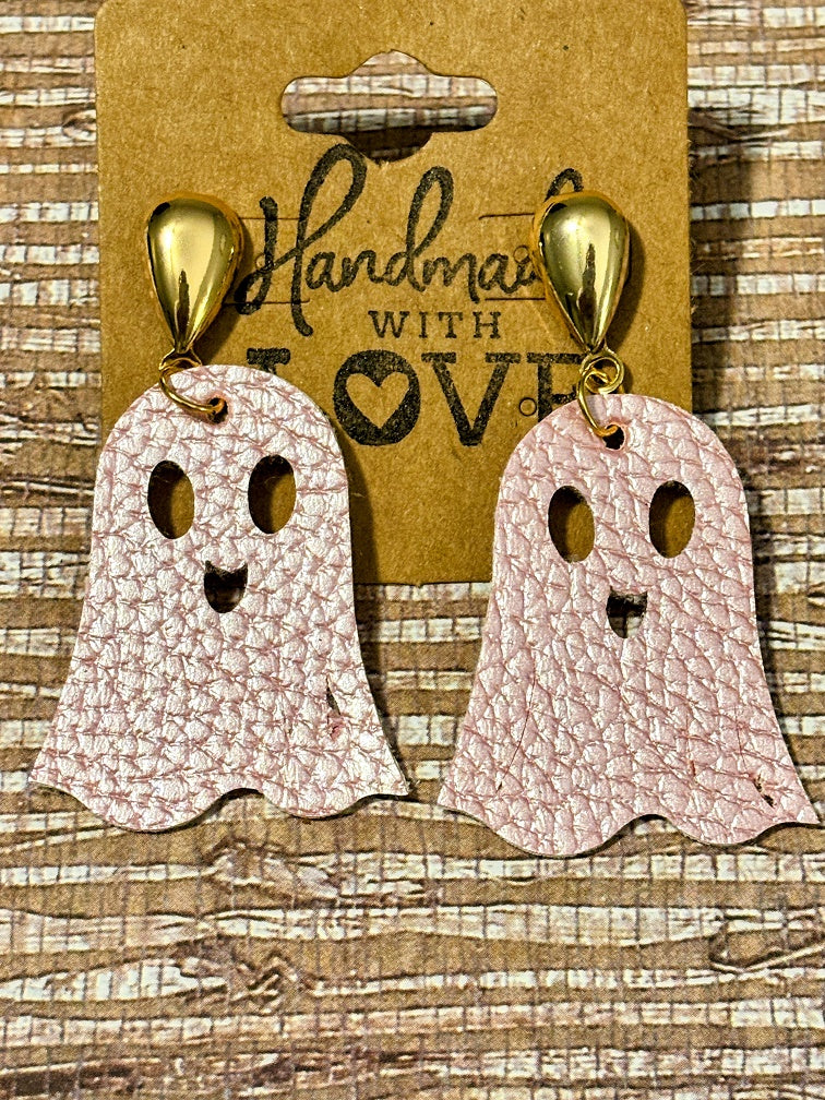 The "Friendly Phantom" Faux Leather Earrings
