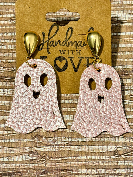 The "Friendly Phantom" Faux Leather Earrings