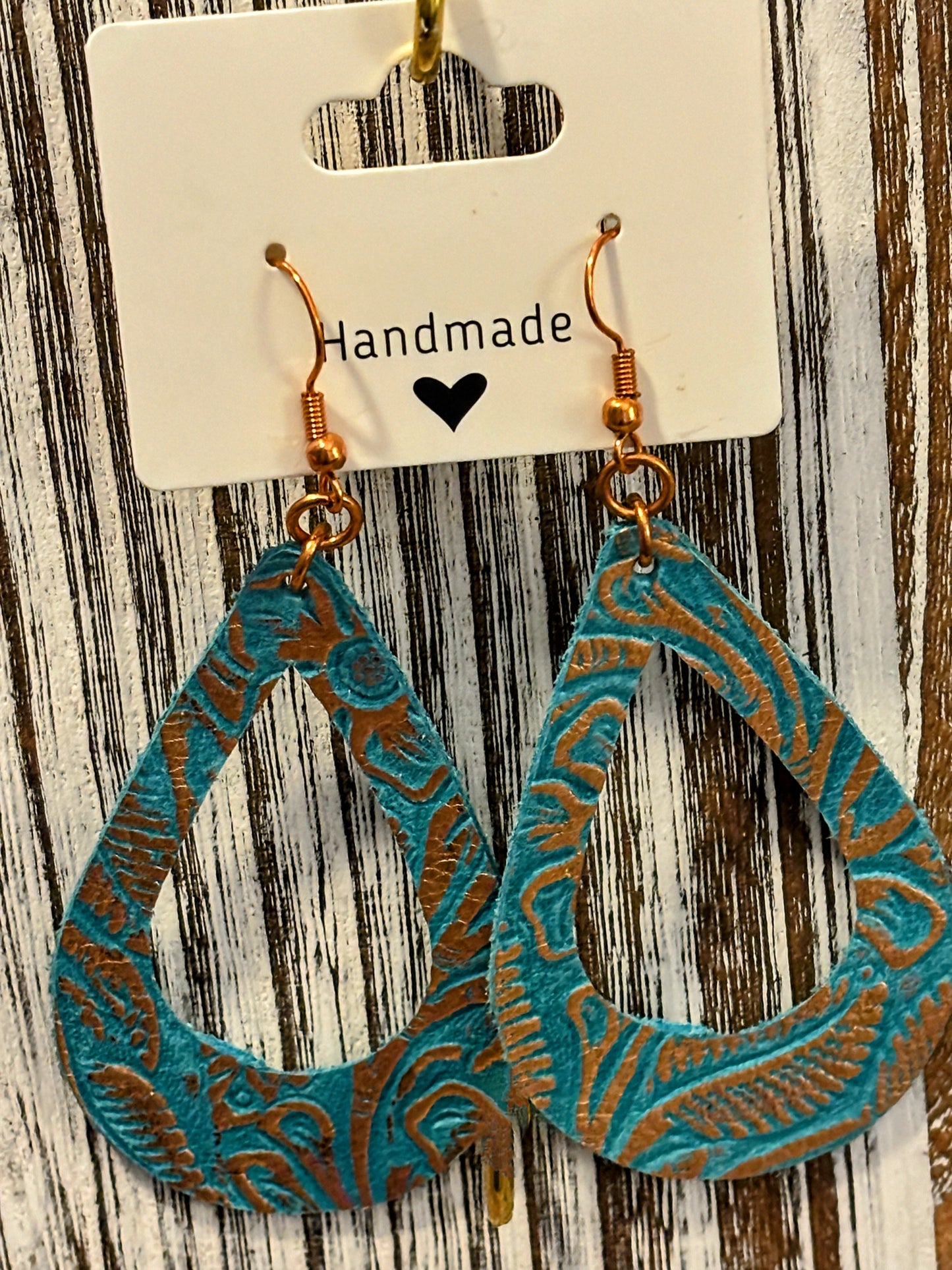 Patina Cowboy Chic Faux Leather Earrings