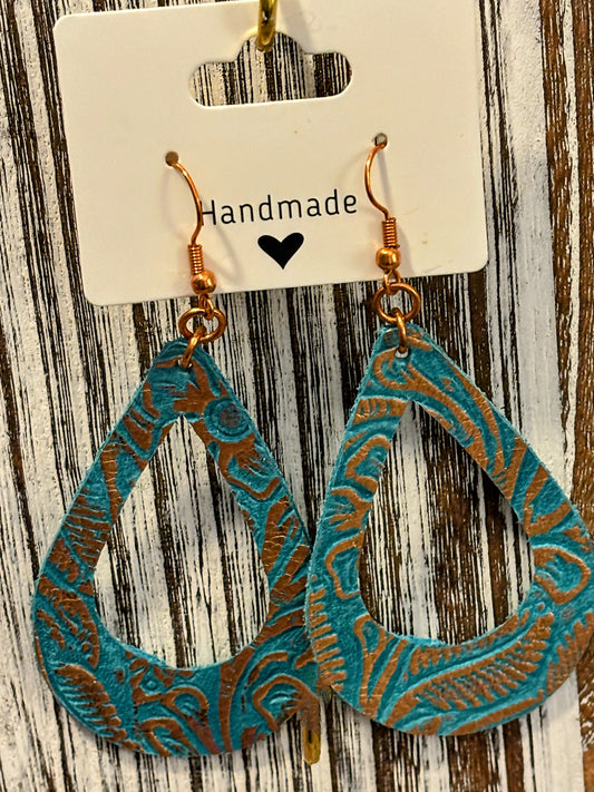 Patina Cowboy Chic Faux Leather Earrings