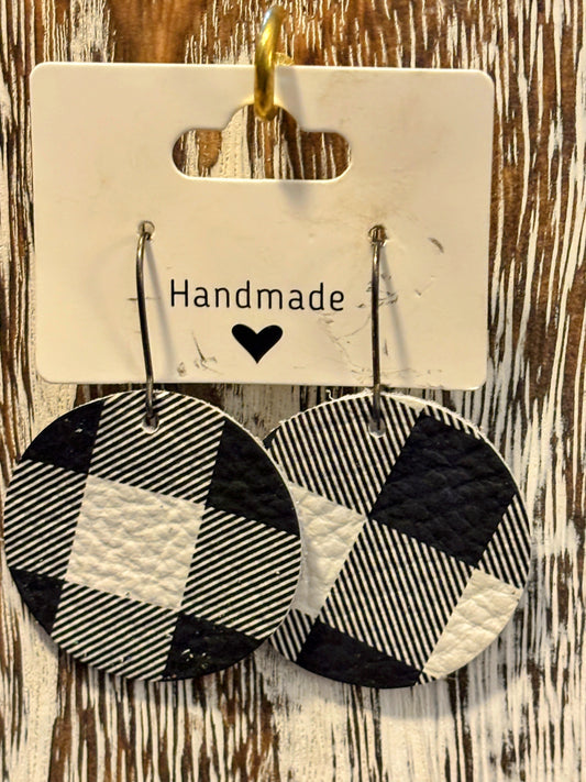 Farmhouse Chic Hoops Faux Leather Earrings