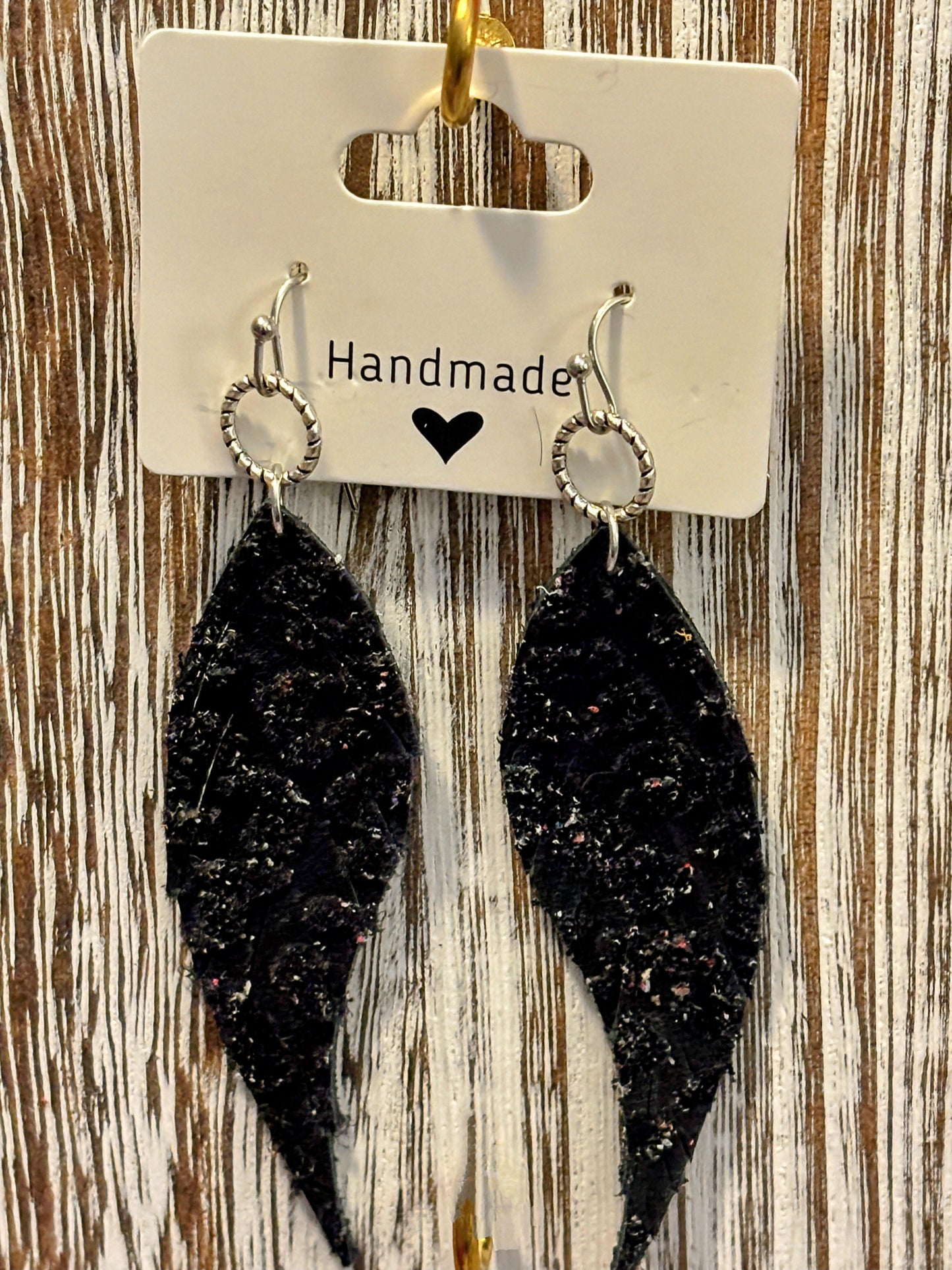 Dark Night Wings Faux Leather Earrings