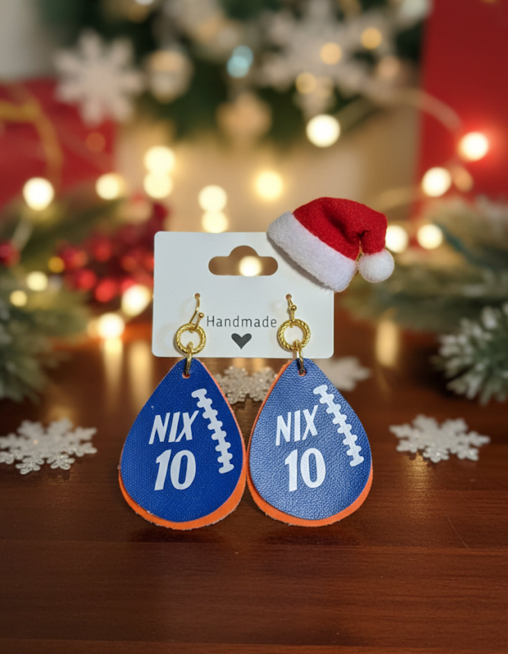Denver Broncos Nix #10 Faux Leather Earrings