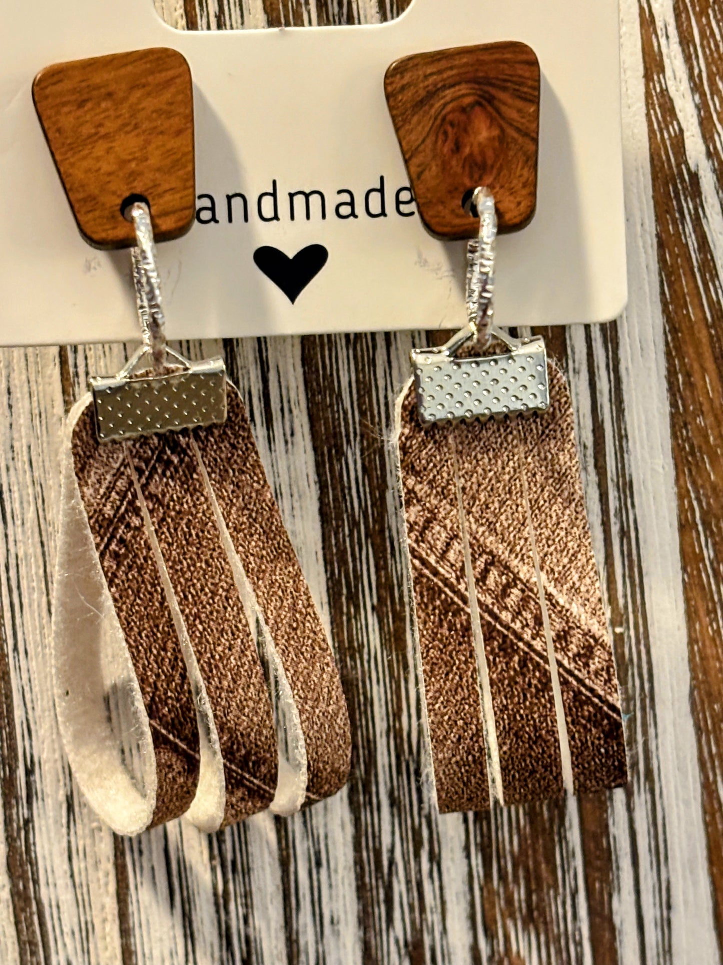 Casual Chic Fringe Drops Faux Leather Earrings