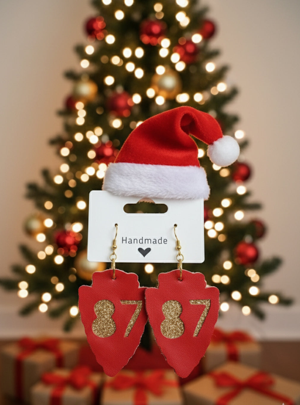 KC Chiefs Kelce #87 Faux Leather Earrings