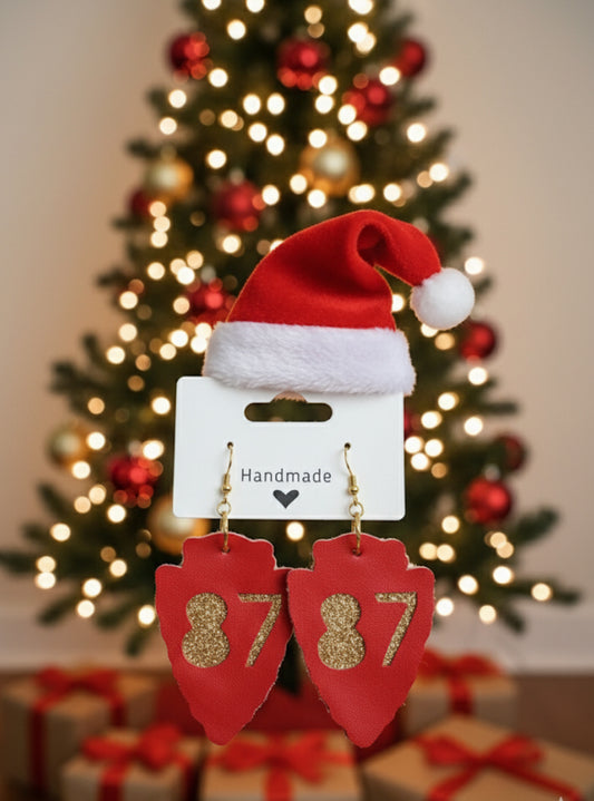 KC Chiefs Kelce #87 Faux Leather Earrings