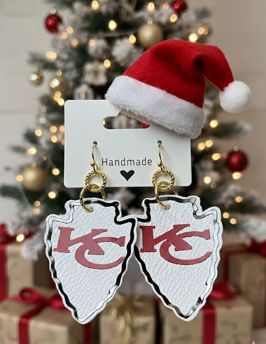 KC Chiefs Arrowhead Faux Leather Earrings