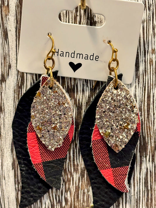 Rustic Glam Faux Leather Dangles