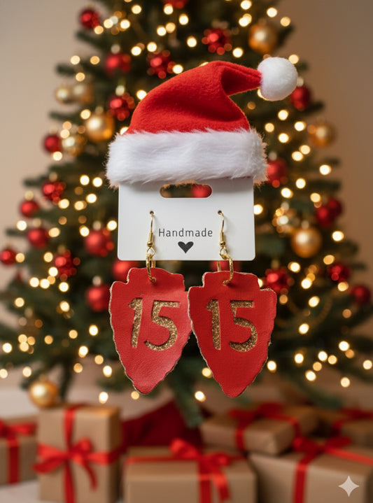 KC Chiefs Mahomes #15 Faux Leather Earrings