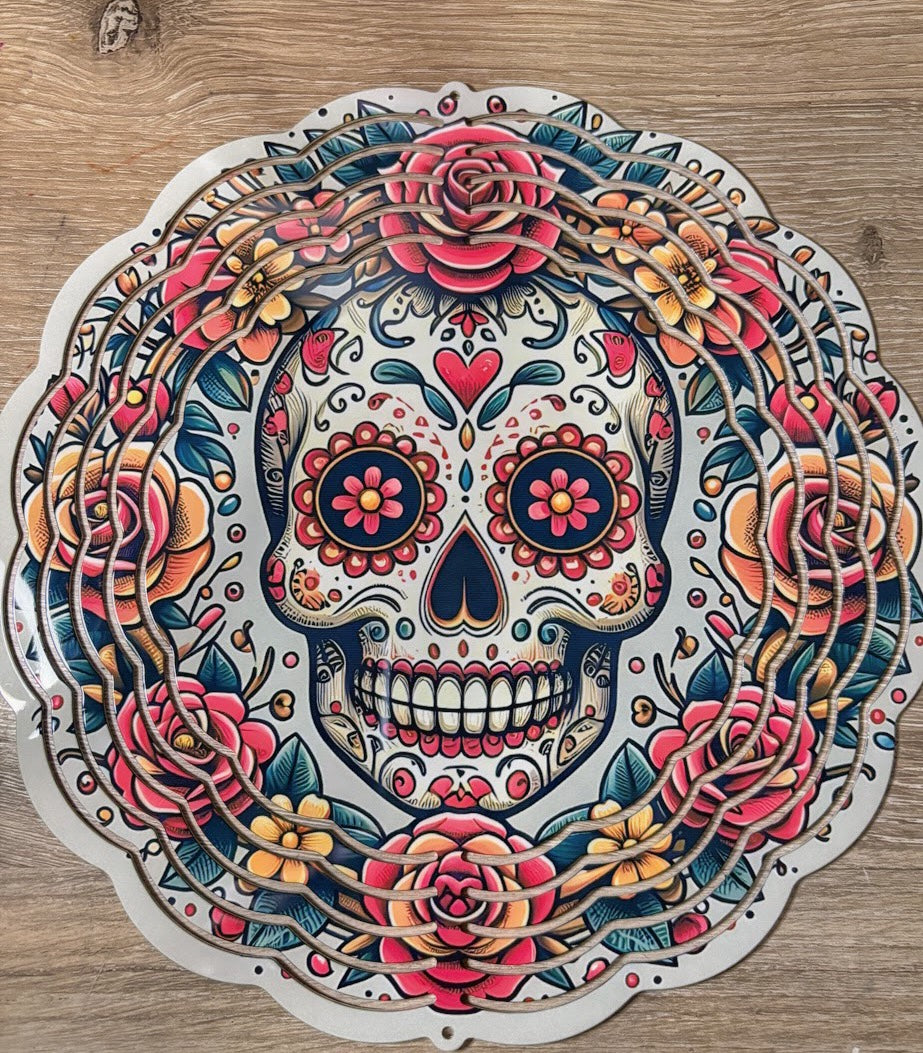 Sugar Skull Wind Spinner
