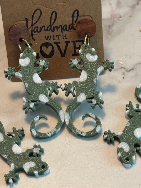 Geckos; 3D print Earrings