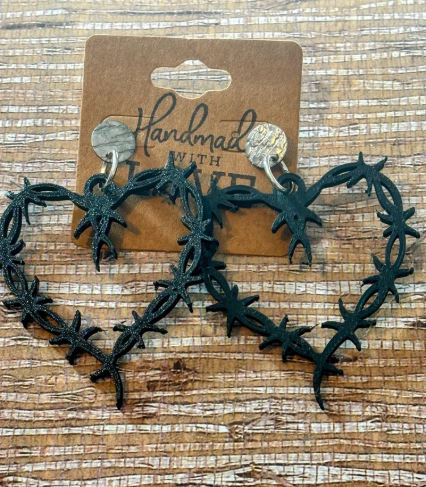 Heart of Thornes; 3d print Earrings