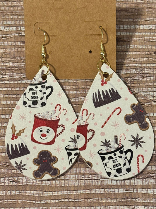 Holiday Treats Dangles; Faux Leather Earrings