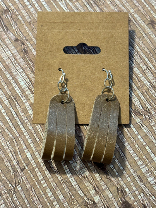 Rustic Fringe Faux Leather Earrings
