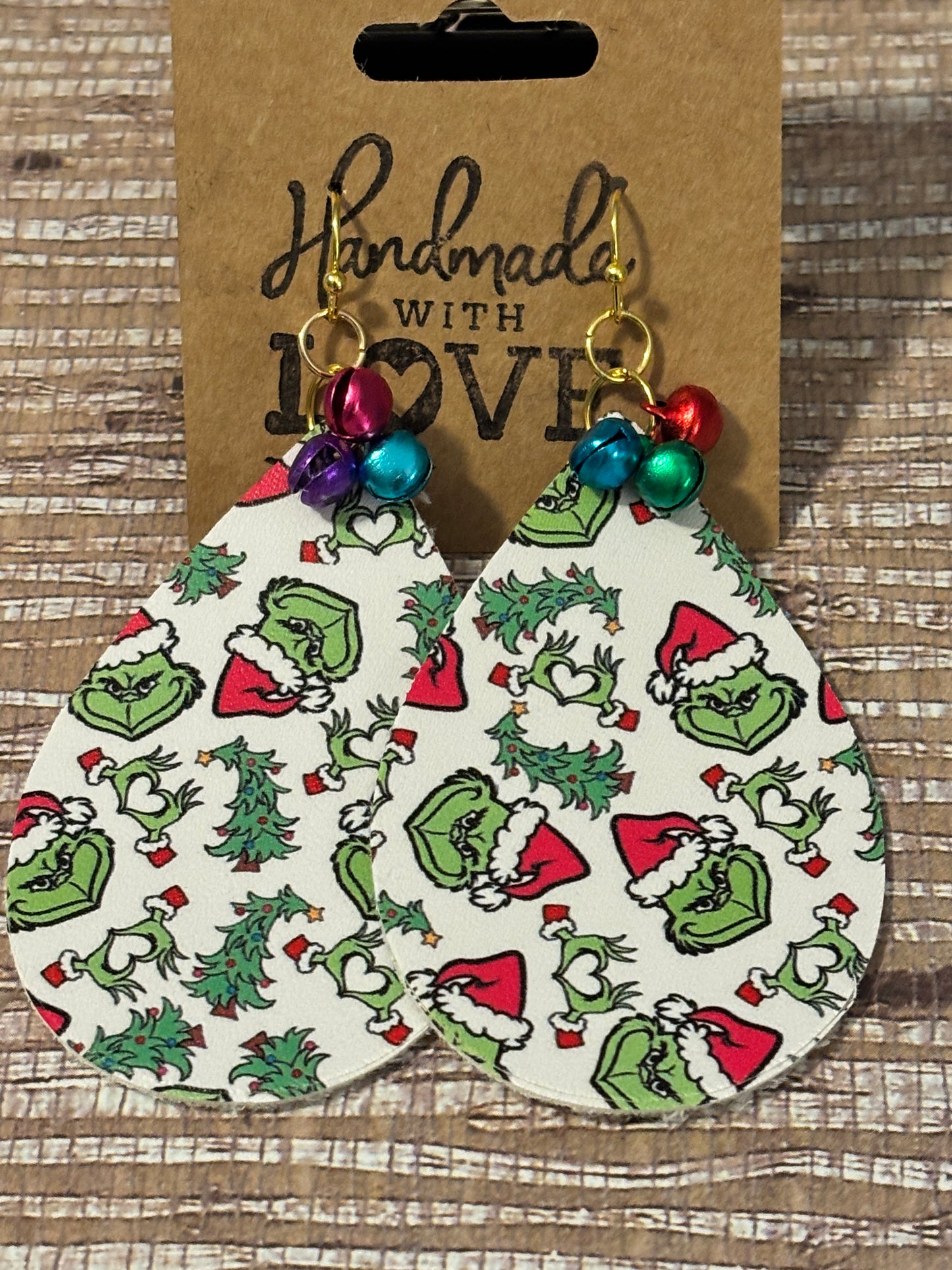 Merry Grinchmas Faux Leather Earrings