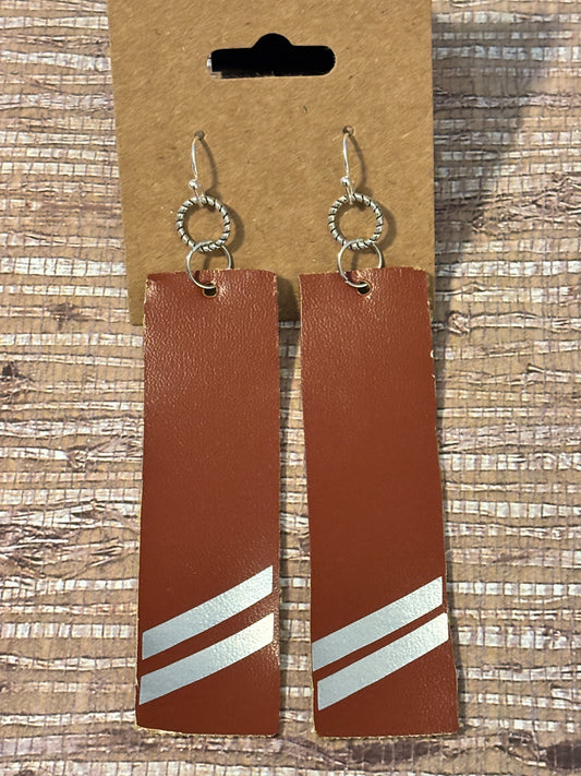 Game Day Stripes Faux Leather Earrings