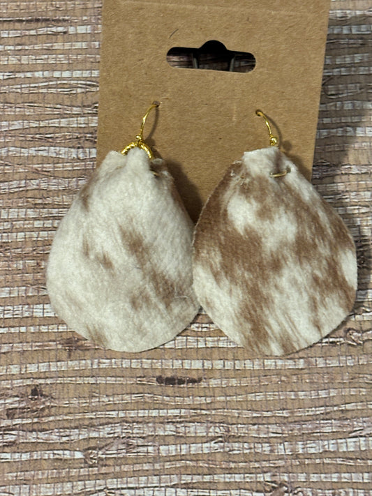 Western Chic Cow Print Faux Leather Earrings