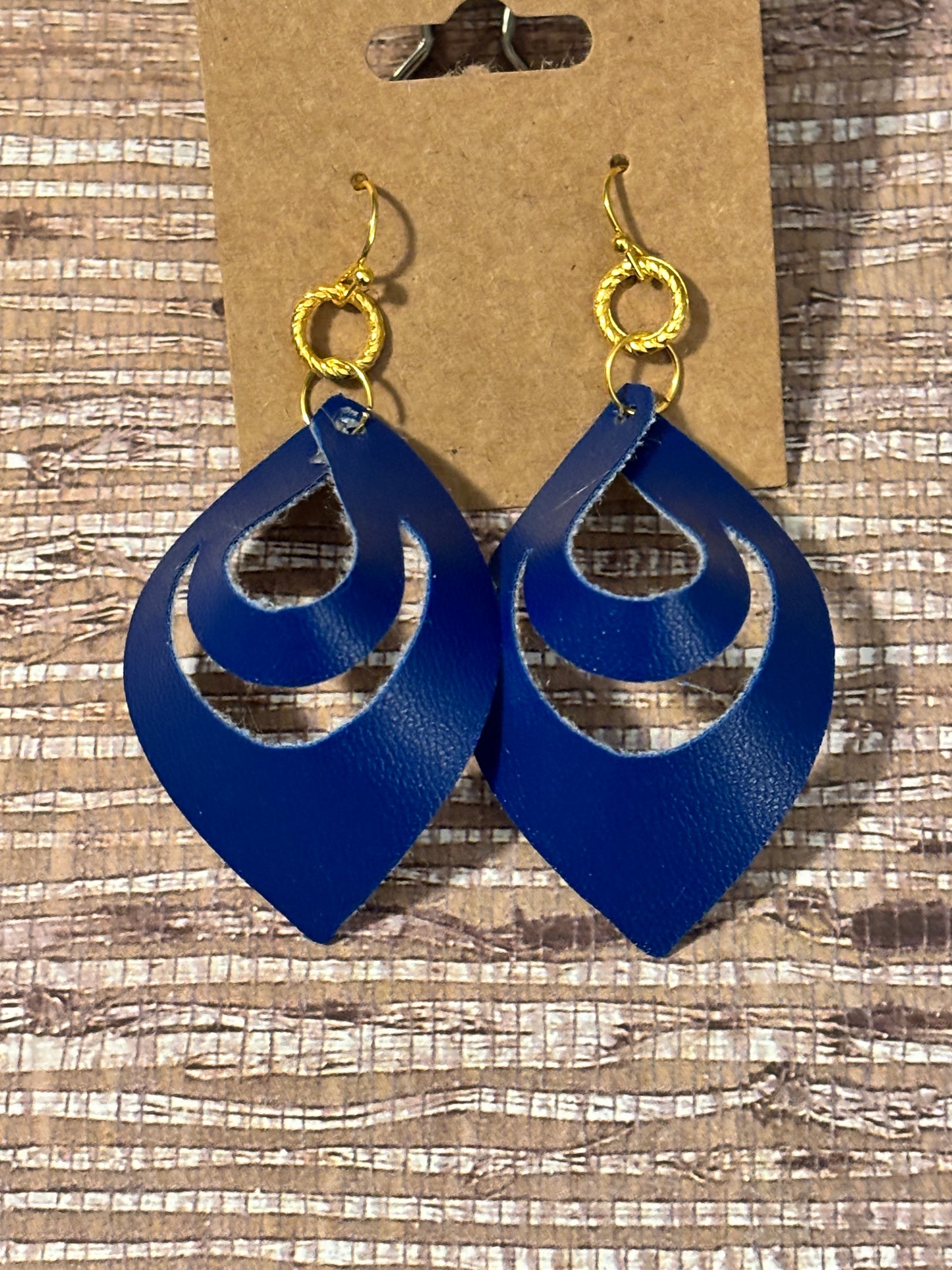 Ocean Depth Scarf Faux Leather Earrings