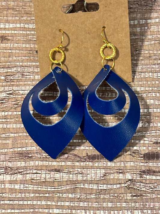 Ocean Depth Scarf Faux Leather Earrings