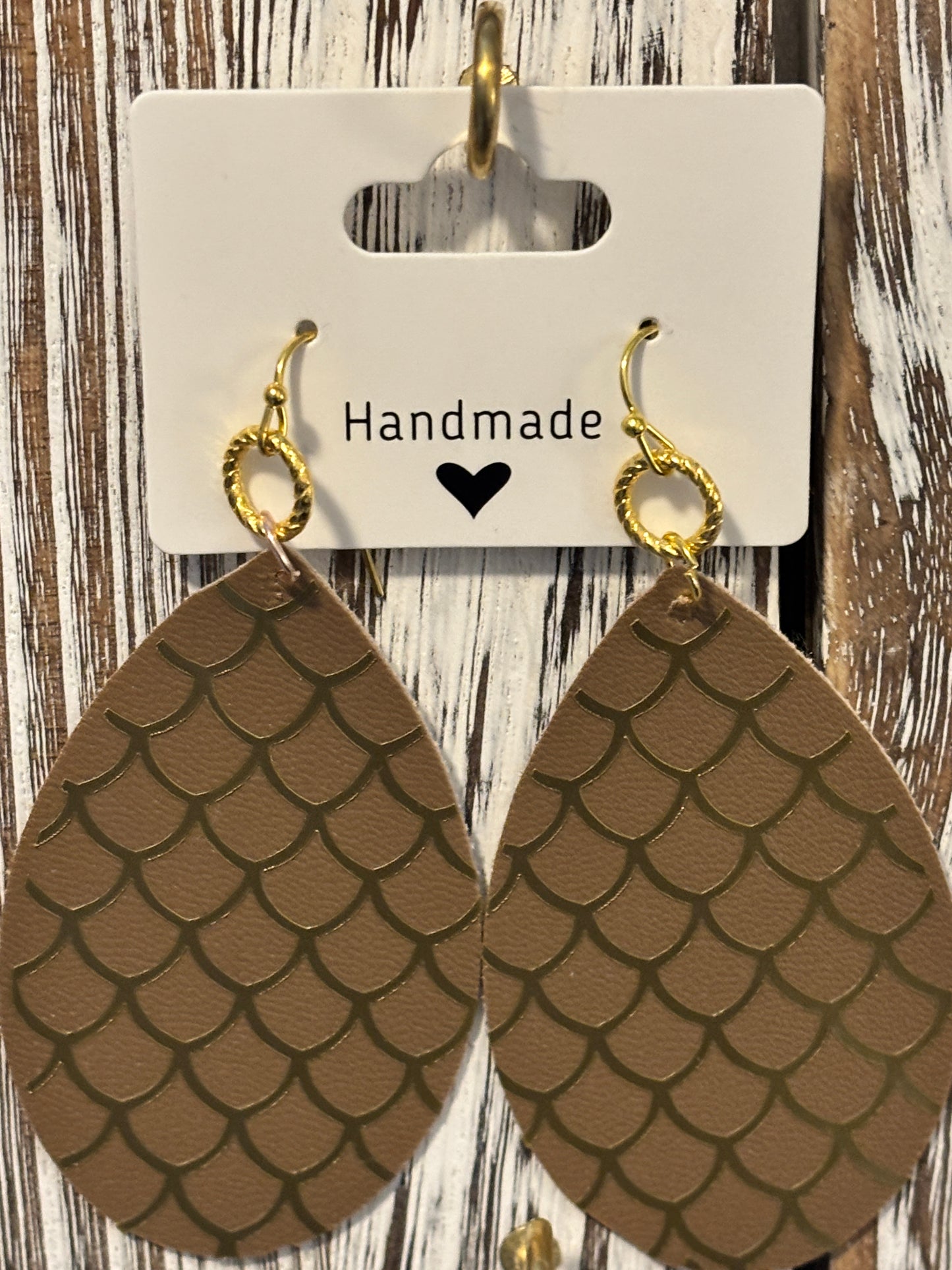 Dragon Scale Faux Leather Earrings