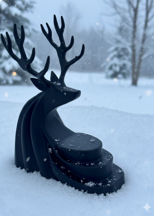 Black Shadow Stag Tea Light Holiday Decor