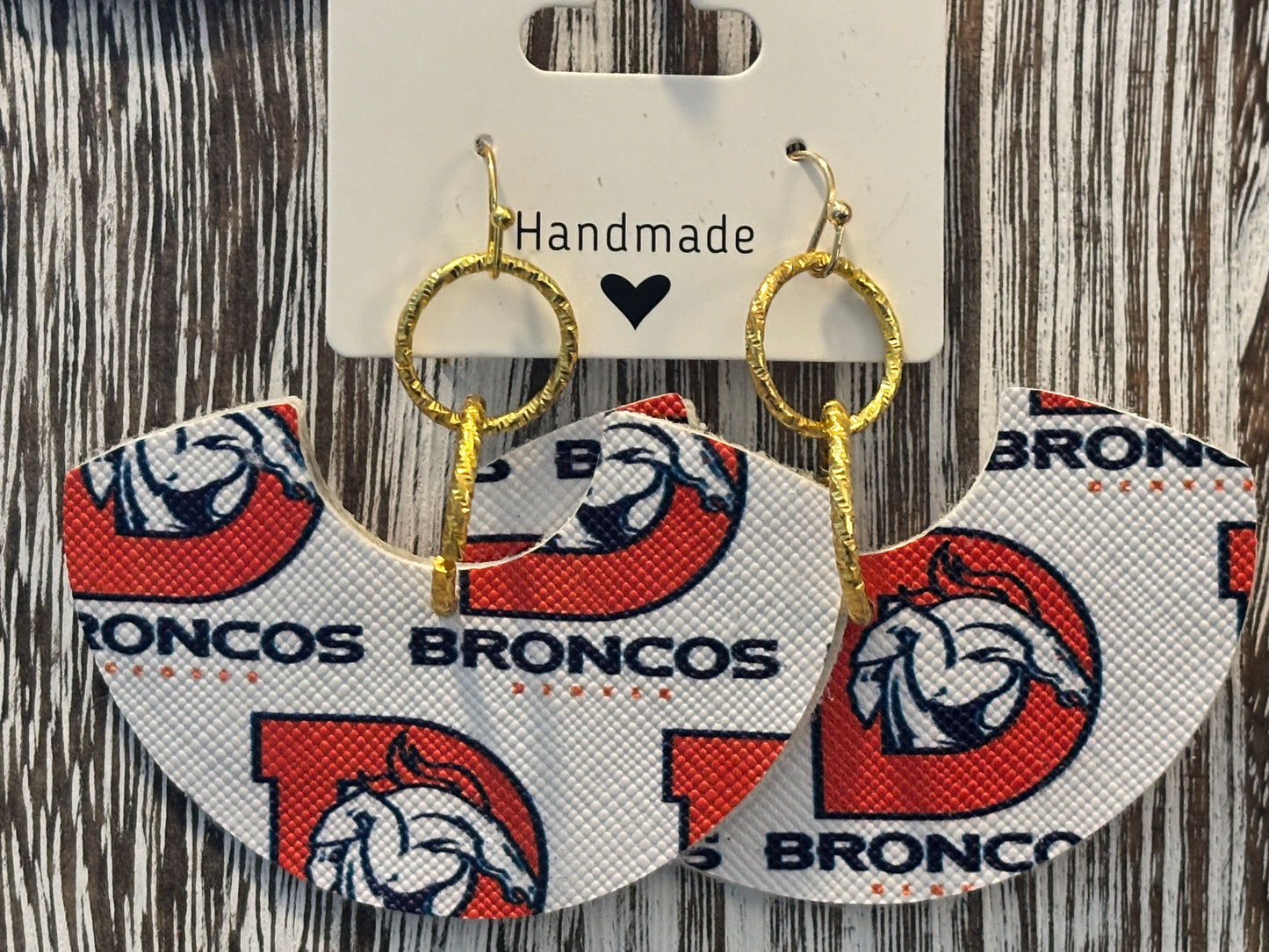 Denver Broncos Game Day Drop Faux Leather Earrings