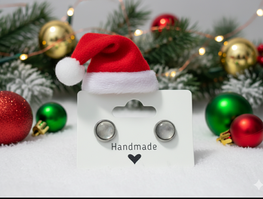 Stocking Stuffer Silver Tine Earrings; 8mm