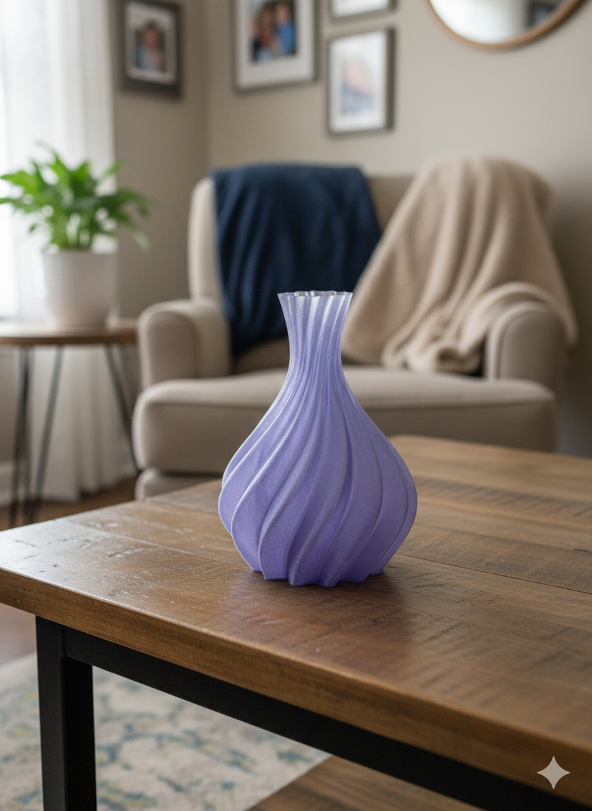 Soft Lilac Swirl Vase